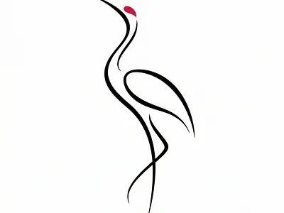 The Graceful Crane – Fluid Calligraphy Logo brand identity branding clean design creative agency design inspiration figma graphic design illustration logo design logo mark modern logo regius digital symbol vector visual identity