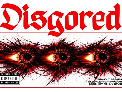 Disgored – Blackleter Display Font aggressive font album cover font blackletter font blackletter typeface dark typography display font font gig poster font gothic blackletter gothic font hardcore font heavy metal font logo font medieval font metal band font metal font old english font punk font streetwear font tattoo font