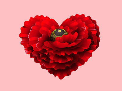 Love Botanicals Poppy branding editorial flowers gradients graphic design illustration logo vector