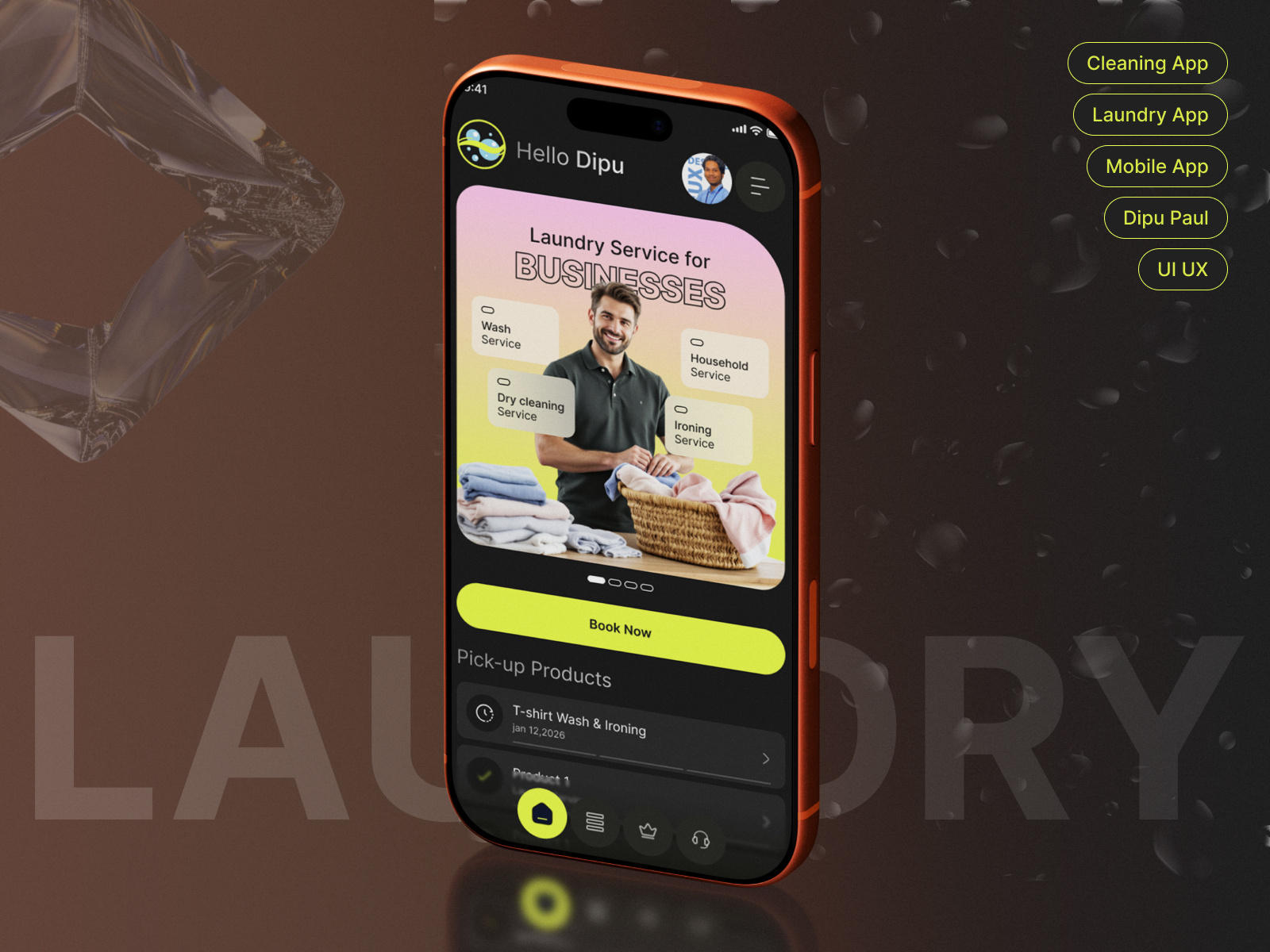 Example of Laundry Service Mobile App Design