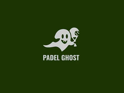 PADEL GHOST LOGO club design fun ghost graphic design logo logo design memorable modern padel playful sport team training unique