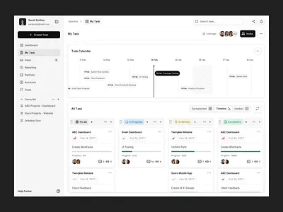Synchro - Project Management - Board Detail animation board business clean dashboard design graphic design management modern motion graphics planning project saas technology ui uidesign uiux ux uxdesign