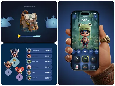 Mobile Game UI/UX — Interface Design app design app ui character customization creative ui dark ui design system digital product game app game design interaction design interface design mobile app mobile app design product design ui design user experience user interface ux design visual design