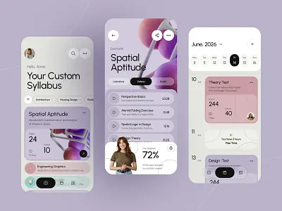 Education App UI — Learning Dashboard app concept app design calendar ui course app e learning edtech education app interface design ios learning app mobile app mobile app design product design progress tracking student app ui design ui ux ux design