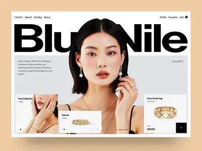 Jewelry Store Website UI Design clean ui design ecommerce fashion fashion website design interface jewelry website landing page luxury website minimal ui online shopping online store product design responsive design ui ux web design website design