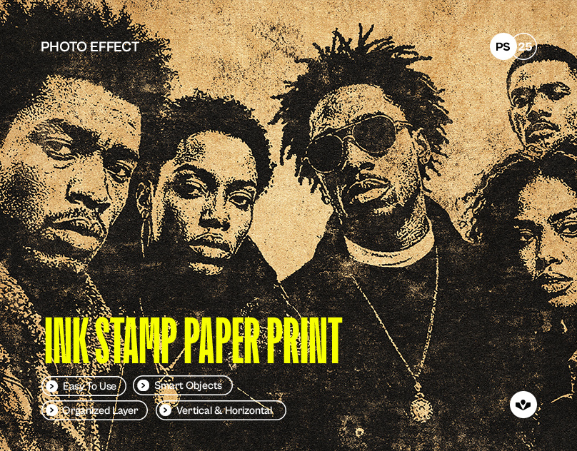 Ink Stamp Paper Print Effect cardboard design effect graphic design ink paper photoshop print psd solasome stamp texture