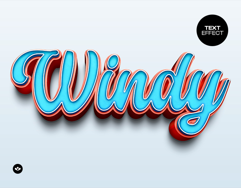 Windy Text Effect design effect graphic design illustration photoshop solasome template text typography windy