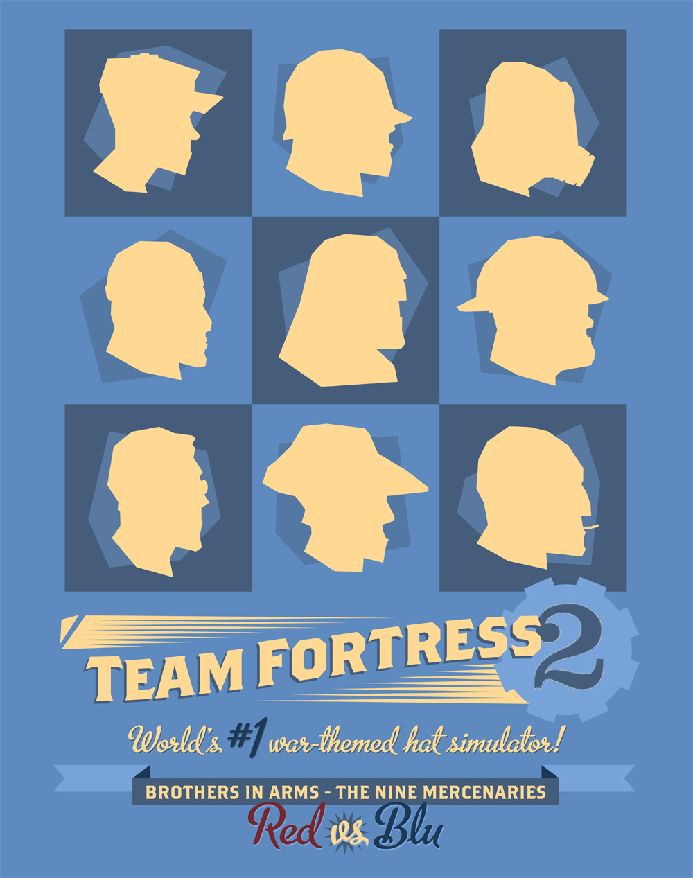 Brothers in Arms (TF2) design illustration poster vector