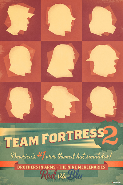 Brothers in Arms (TF2) design illustration poster vector