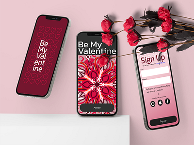 Be My Valentine App Wellcome screen. 14feburary app bemyvalentine branding card design figma flat illustration ios logo love loveapp loveui minimal mobile app ui valentine valentinecard web