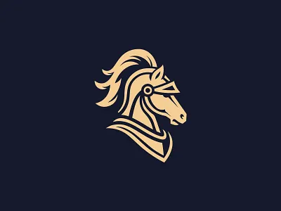 Warrior horse logo design animal blue branding fighter fun graphic design horse icon illustration logo logos serious vector warrior