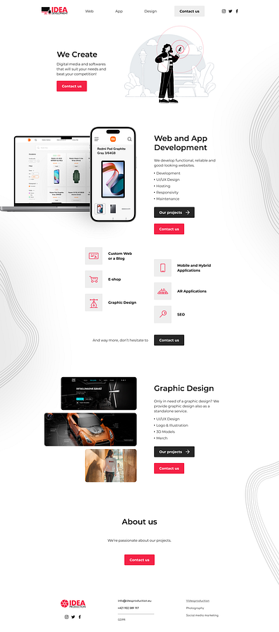 IDEA Development Website design development figma graphic design landing page technology ui uiux web design