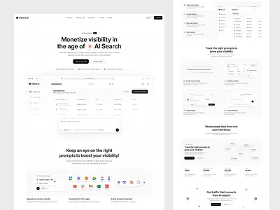 Dasne.ai - AI Search Optimization Platform aisearch b2bsaas conversionoptimization design digitalmarketing landingpage productdesign saasdesign seo uiuxdesign web web design webdesign website
