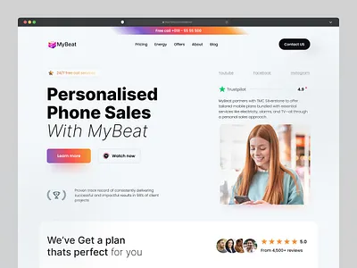 Telecom & Energy Landing Page clean electricitty energy landing page minimalist pricing table provider service telecom ui utility web design webdesign