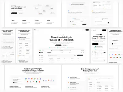 Dasne.ai - UI Component Breakdown & Variations componentlibrary design designshowcase designsystem interfacedesign landing page modularui productdesign responsivedesign saasdesign ui uivariations web web design webdesign website