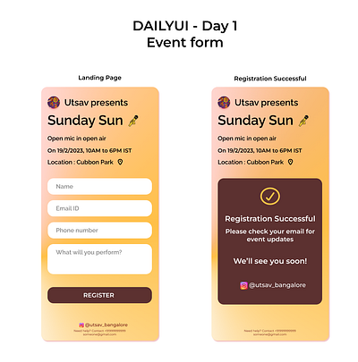 DailyUI Day 1 dailyui dailyuiday1 day1 eventformui eventformux formui formux newdesignchallenge ui