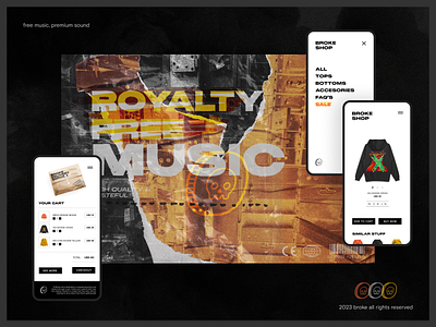 Broke Music Shop UI brand branding brokemusic checkout identity music shop ui ux