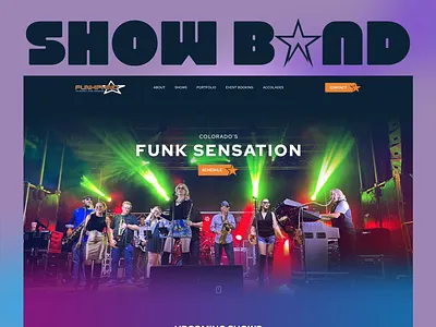 Funki Phino Band Web Site Design: Landing Page / Home Page UI albums band company design dribbble event funk funkiphino homepage interface landing page modernui music musicwebsite performs professional samir show uidesign webapp