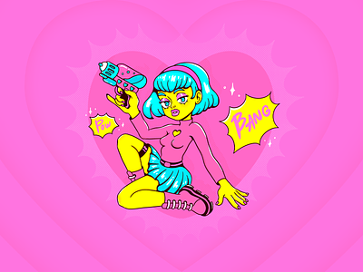 Happy Valentine's Day! BANG! cartoon cartoon character character character design comics cute girl heart hot illustration love pink popart valentine valentinesday valentinesdaycard