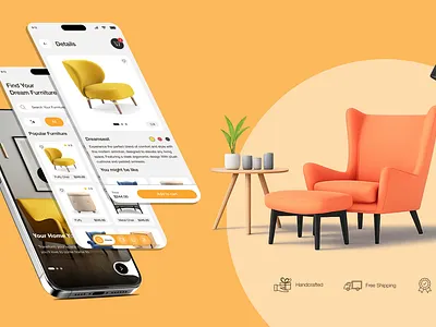 Furniture E-Commerce Mobile App – UI/UX Case Study graphic design ui