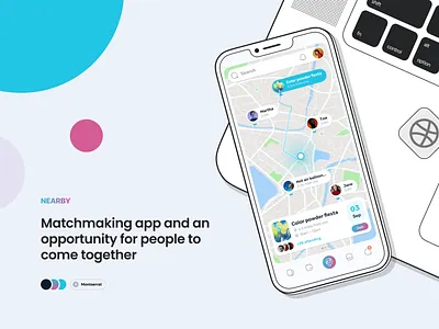 Matchmaking App app application dating design events light location map matchmaking mobile nearby ui uiux userinterface