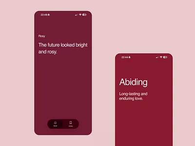 Lovely Words app education language learn learning library like love lovely mobile modern save scroll share simple speaker swipe vocabulary voice words