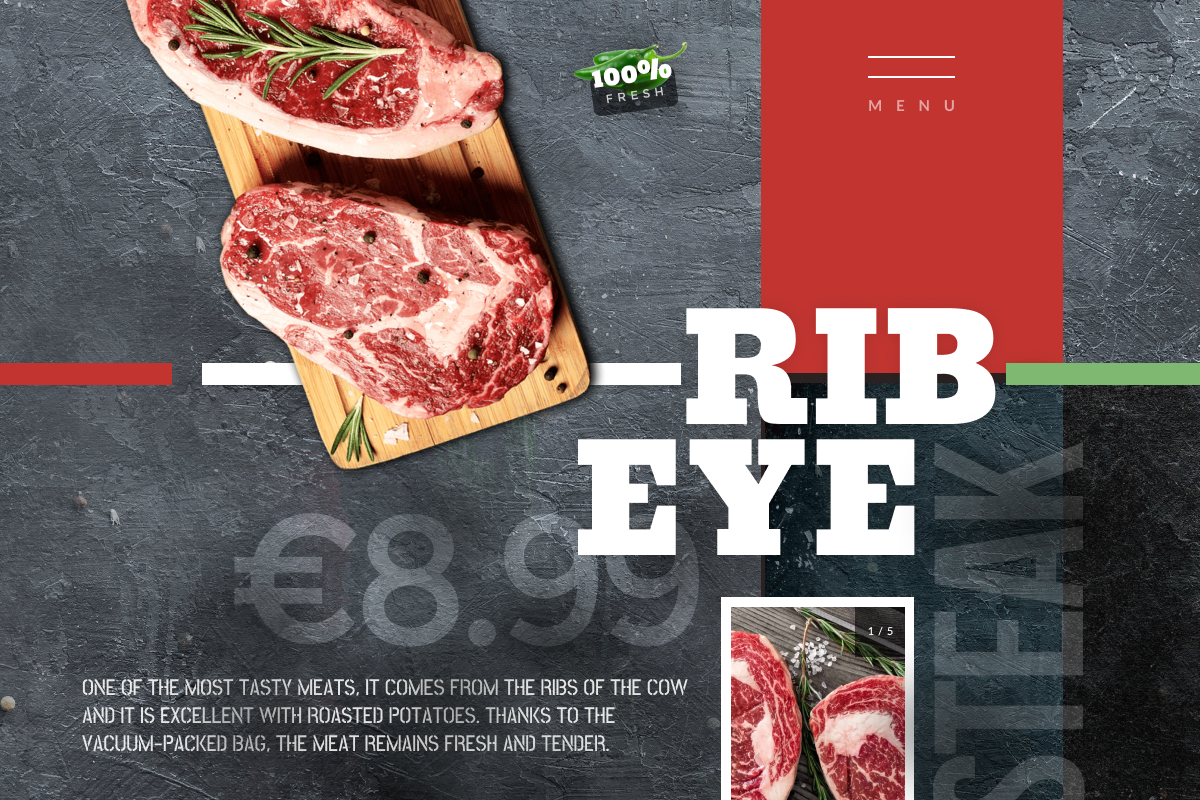 Steakable figma food graphic design meat photoshop rib eye steak ui ux web application webdesign