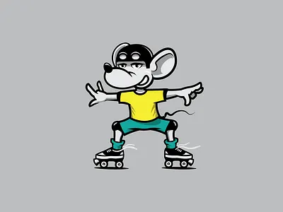 Rude Roller Mouse adobe illustrator speed art animal branding character design process fun funny illustration logo design mascot design mouse rock rude roller mouse skating speed vector vector illustration