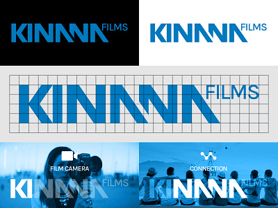 Kinana Films Logo blue brand brand design branding company identity corporate identity film logo logo design logotype modern logo movie