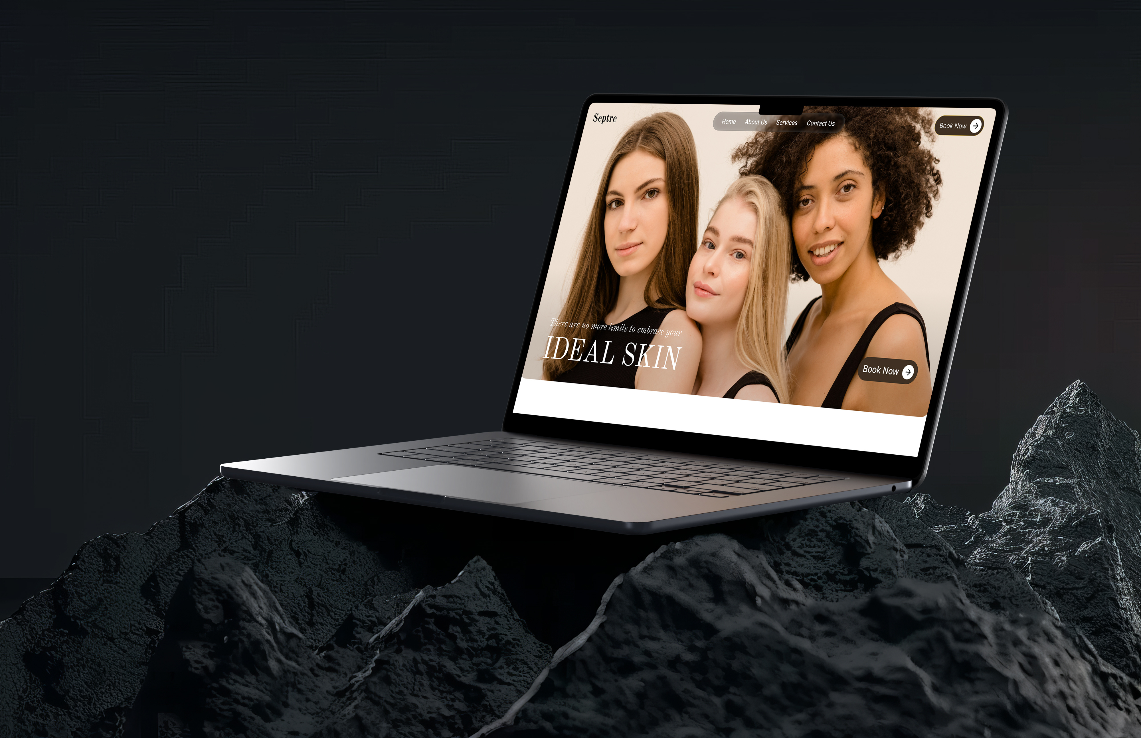 Septre Landing Page Design beauty landing page design glassmorphism luxury website modern landing page premium website spa landing page ui ux website design wellness landing page