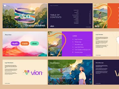 Vion — Brand Guidelines & Visual System app color design illustration iphone logo page ui web