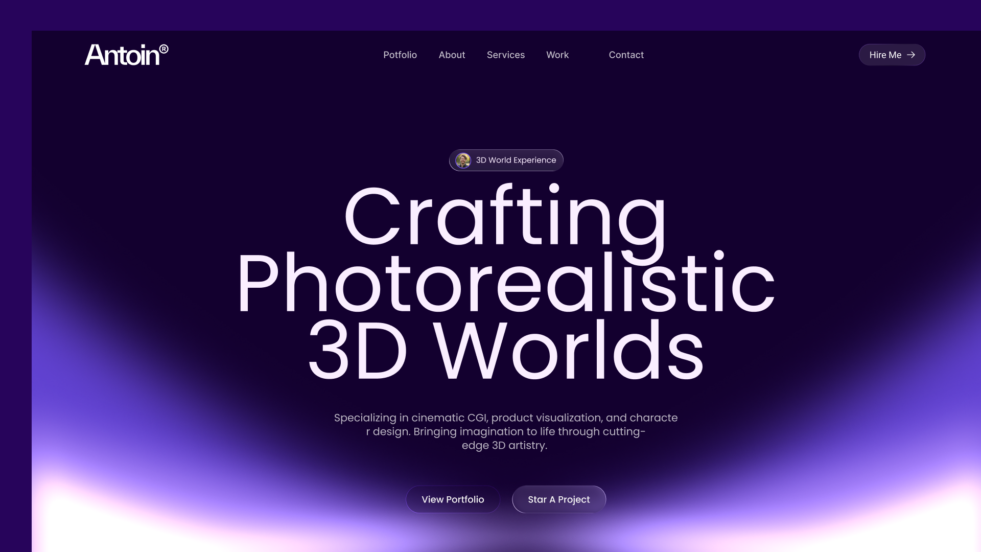 Gradient – 3D Studio Website 3d branding creative design digital effect gradient graphic design illustration logo neon photorealistic ui ux website world