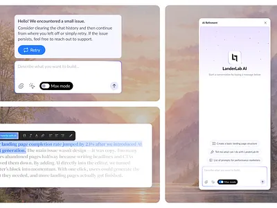 AI Chatbot ai assistant ui ai chatbot ai interface error state ui product design retry interaction saas ui user experience ux design web app design