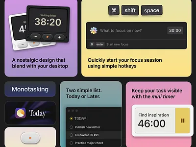 Today - productivity app mac mac app mac os product design productivity ui ux
