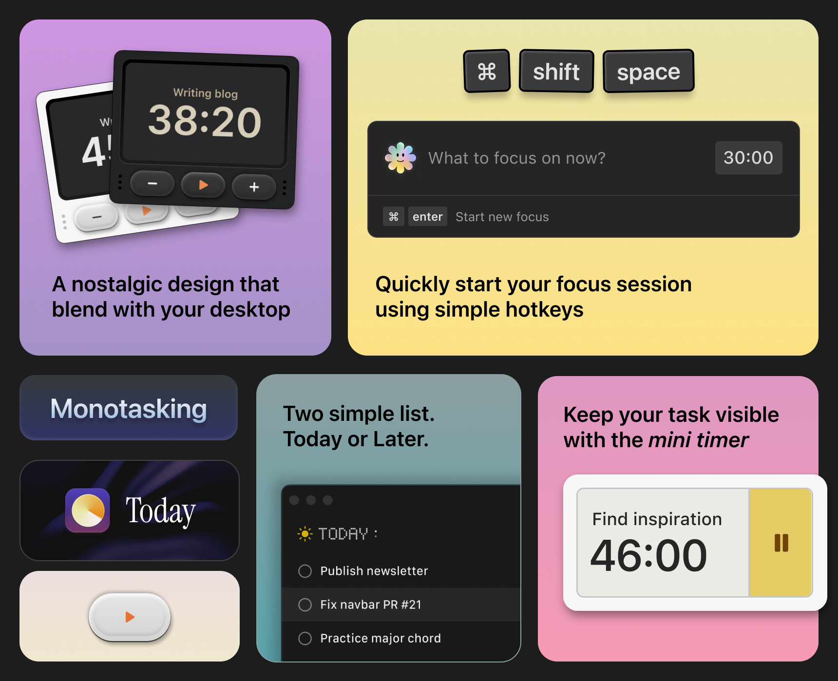 Example of Today - productivity app