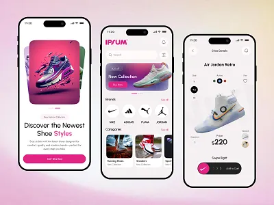 E-commerce Shoes Mobile App Design ai mobile app design e commerce ecommerce ecommerce app fashion mobile mobile app mobile app design online shop online store product product design shoes app shop shopify store ui ux