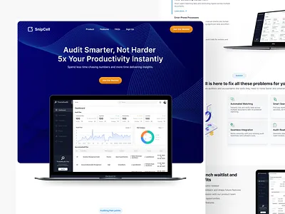 Snipcell Landing Page Design glassmorphism luxury website modern landing page premium website saas landing page ui ui ux website design