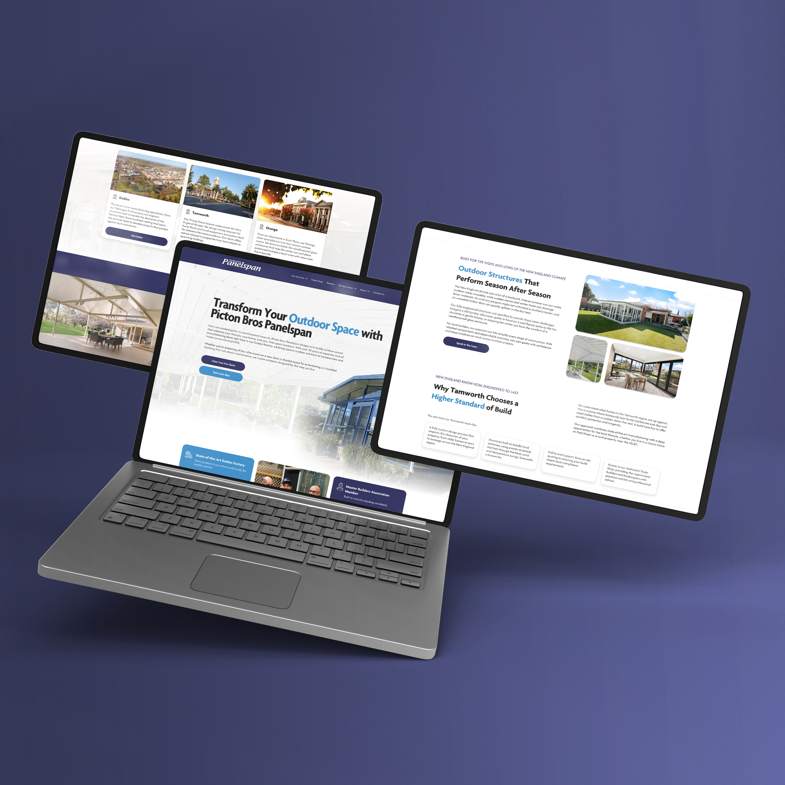 Picton Bros Website Design construction website design glassmorphism luxury website modern landing page premium website roofing website ui ui ux website design