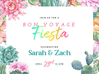 Bon Voyage Fiesta colours fiesta invitation plants wedding