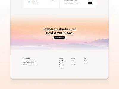 CTA footer call to action clean dashboard flat footer links gradient background hero section landing page marketing site minimal product tagline saas shadcn shadcnui startup website tailwind web design website footer