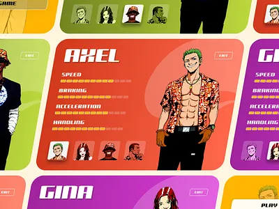Crazy Taxi UI character character select colour crazy taxi crazy taxi game design game game design games gaming graphic design lol product design ui ui design user interface ux ux design vibe vibrant