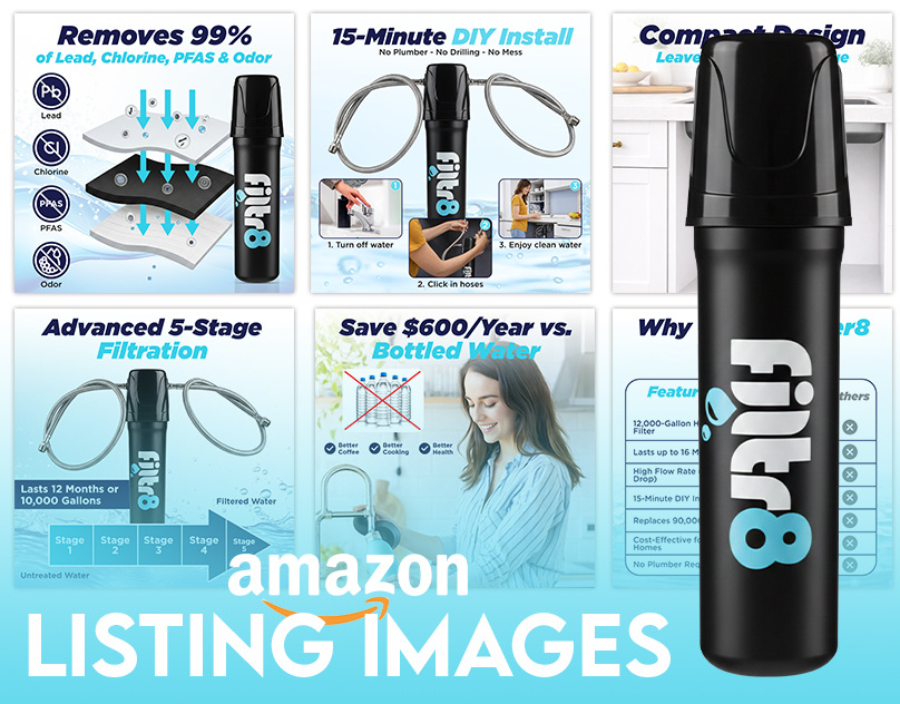 Under-sink Water Filter Listing Images amazon amazon images amazon listing amazon product ebc ecommerce design enhanced brand content filter infographics listing listing design listing image design listing images product product design product lifestyle product listing produuct branding water filter