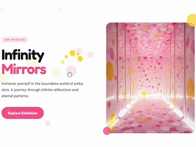 An immersive website inspired by the art animation branding colorful cursor digital experience gallery immersive landing page playful polka dots ui webdesign