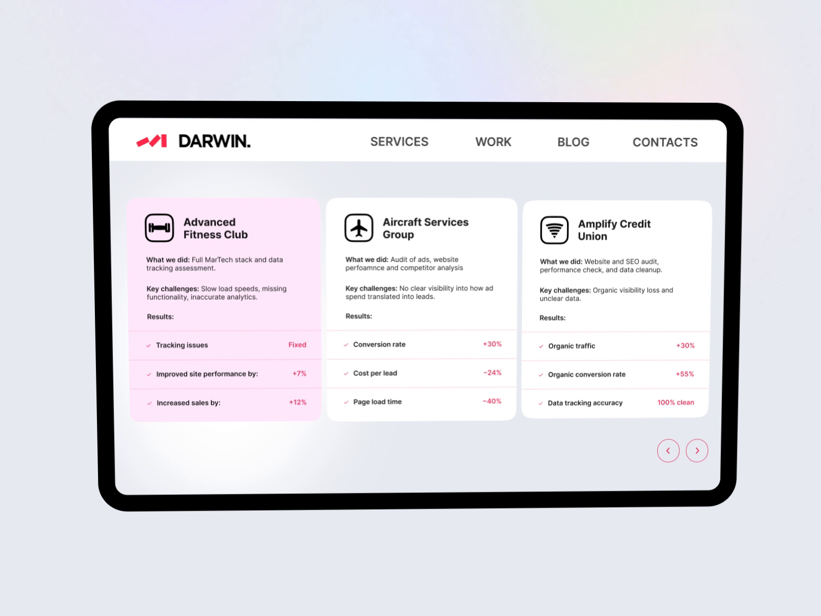 Example of Feature Cards – adobe after effects UI Animation