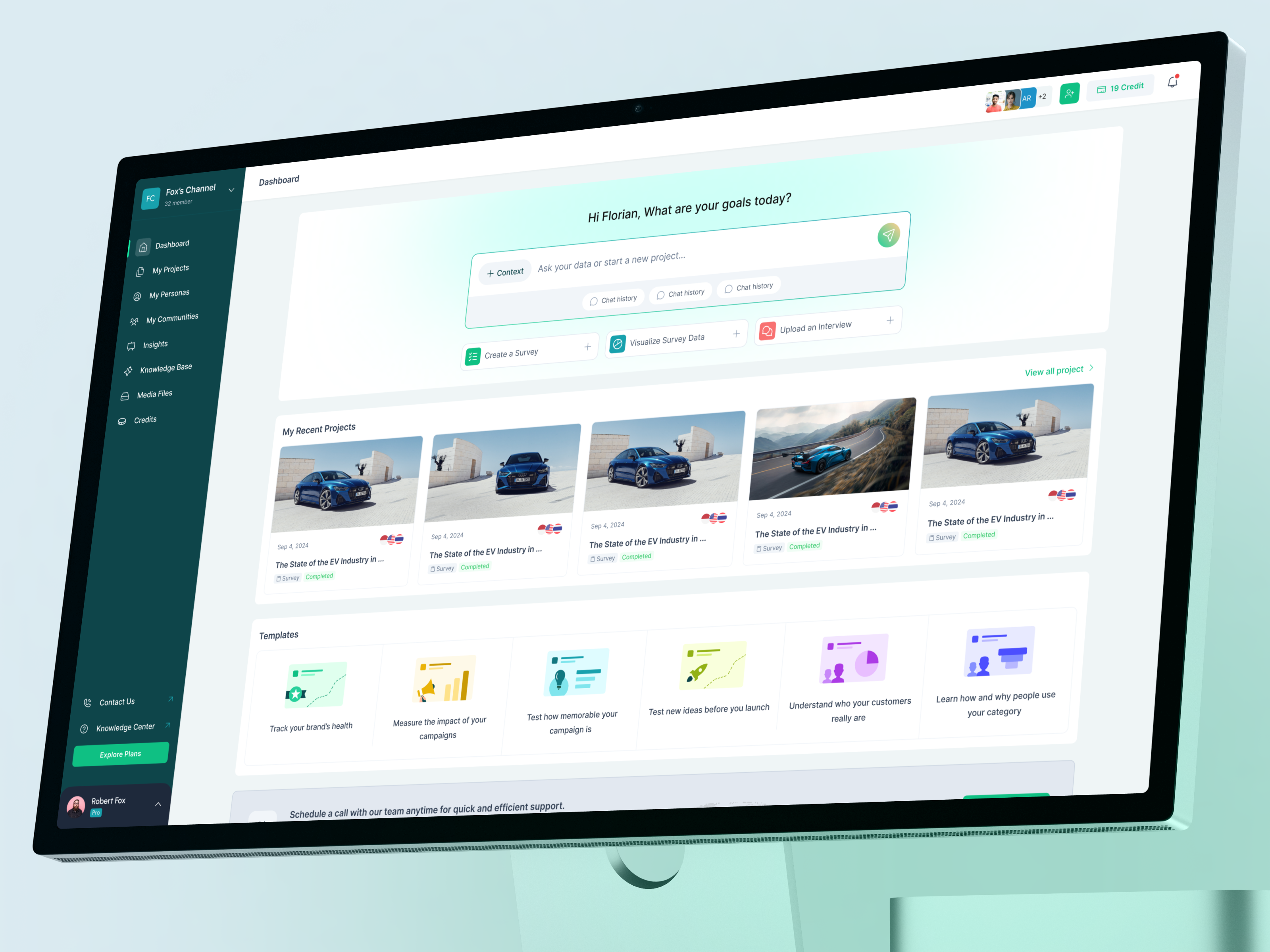 Standard Insights: The AI Research Dashboard ai dashboard research saas ui ux