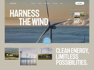 Clean Energy Web UI — Modern, Bright & Sustainable app branding clean energy design flat graphic design interface landing page logo minimal ui modern ui product design renewable energy sustainability ui ux web design wind power