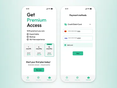 Premium subscription - Mobile App Design app app design design ecommerce interface mobile mobile app mobile design mobile interface premium product design splash screen ui ui design uiux ux ux design
