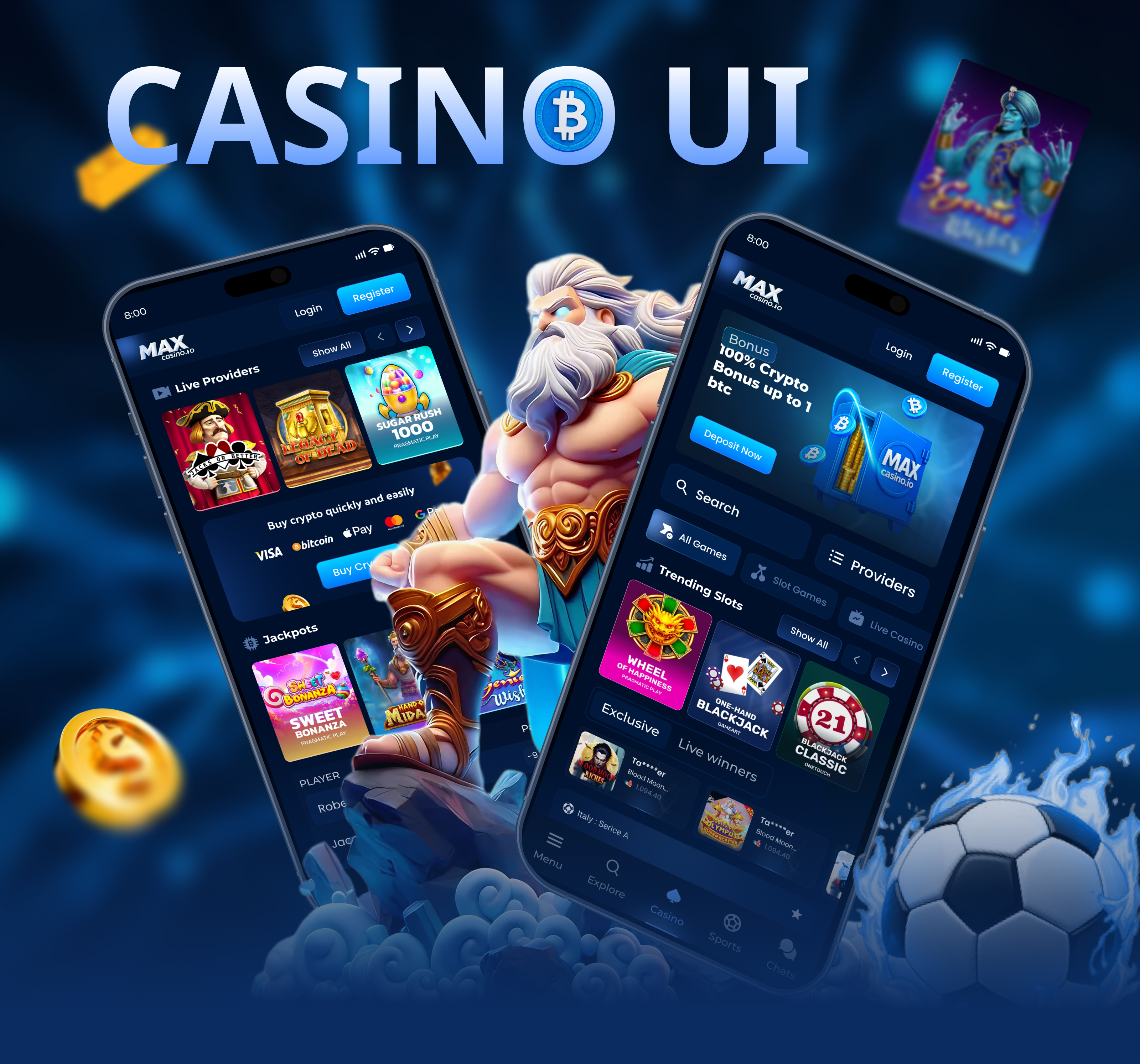 Crypto Casino Mobile App UI app dashboard app showcase betting app bitcoin casino blackjack ui casino ui crypto casino dark theme ui dribbble ui figma ui fintech ui gambling app design game lobby ui gaming interface mobile app ui mobile ux design product design slot games sportsbook ui ui inspiration