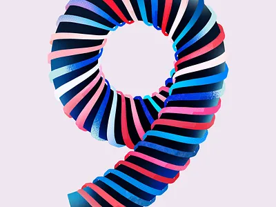 9 — Spiral Typeface Study / Day 36 Everyday_01604 3d artwork design graphic design illustration