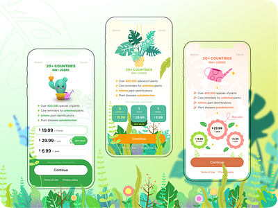 Plants app onboarding 🪴🌱🌵 app art branding design figma flowers graphic design home illustration illustrator ios nature onboarding plants rate subscription ui vector рисунок эскиз